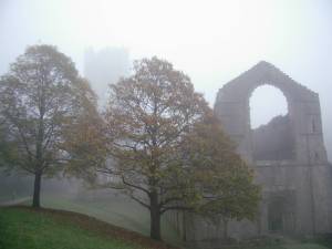 Fountains Abbey in the fog!