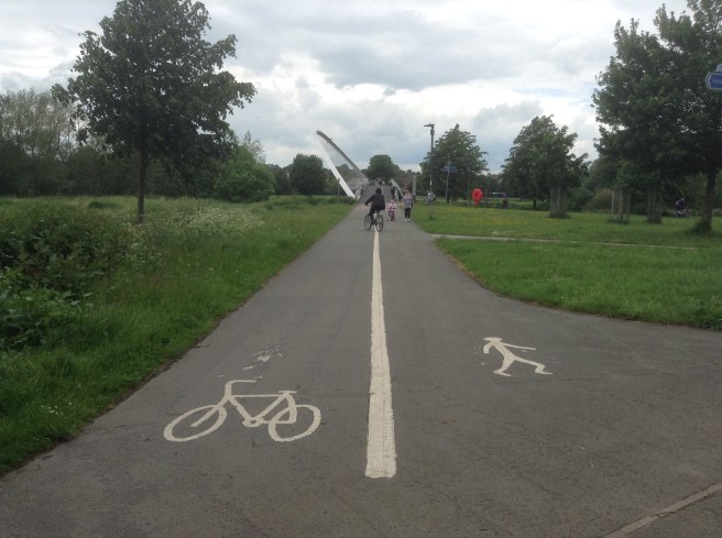 Cycle paths by the Millennium Bridge