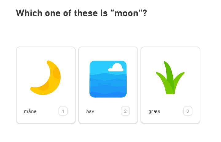 Example of exercise on Duolingo